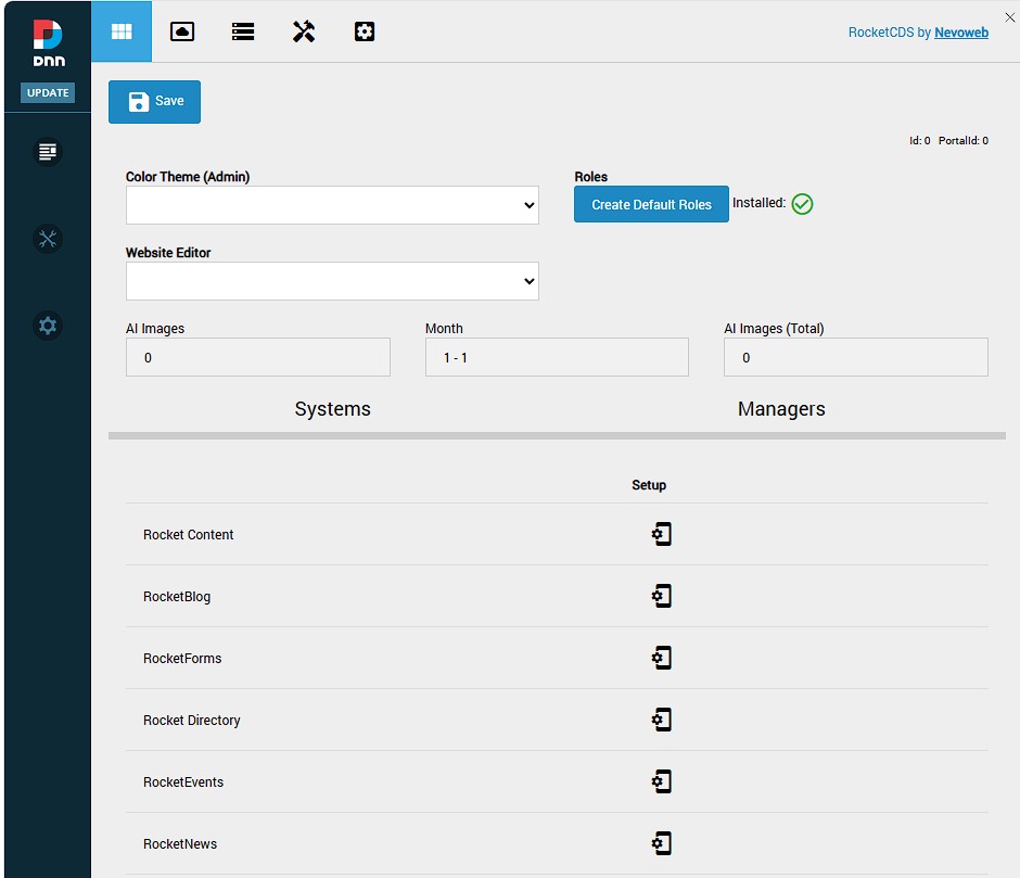 Web Services Menu